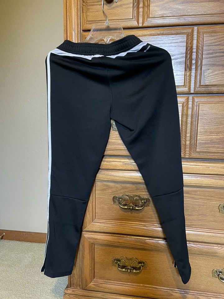 Adidas M climalite side zip pants waist tie straight leg jogger's
