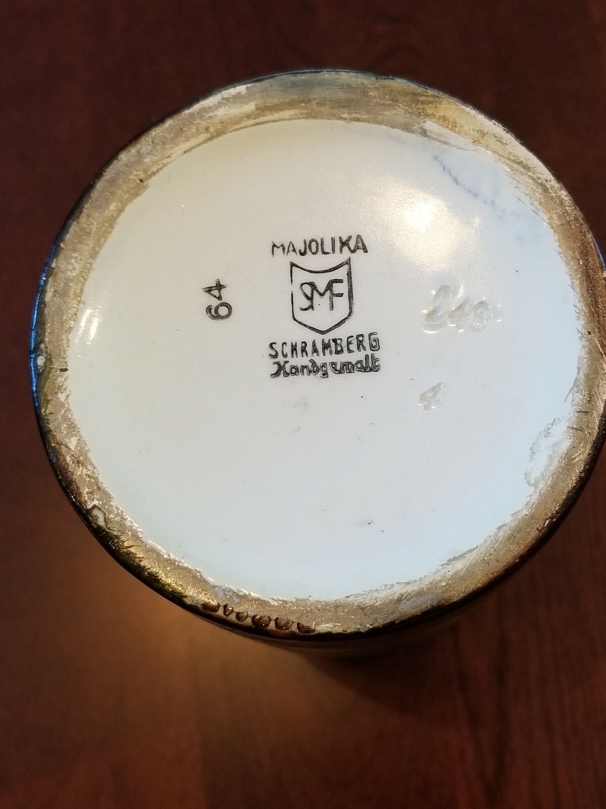 VINTAGE HAND PAINTED GERMAN VASE SMF SCHRAMBERG HANDGEMALT POTTERY eBay