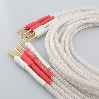 2.5M 16 Cores 100% Rein Silber Hifi Lautsprecher Kabel Viborg Pure Kupfer Banana
