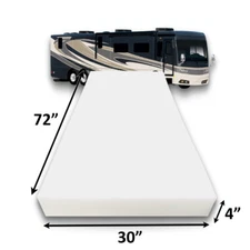 FoamRush 4-Inch Bunk (30" x 72") RV Mattress Travel Camper (Made in USA)