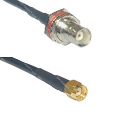 RFC240UF BNC FEMALE BULKHEAD to RP-SMA MALE Coax RF Cable USA-Ship Lot