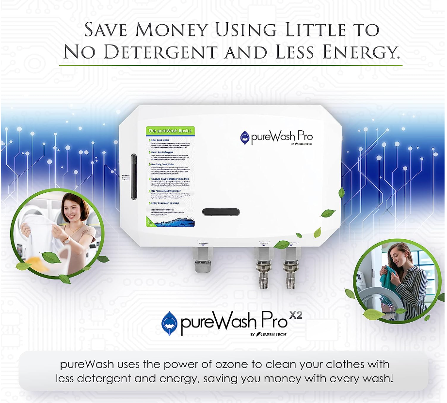 Greentech pureWash Pro X2 DetergentLess Laundry System Ozone