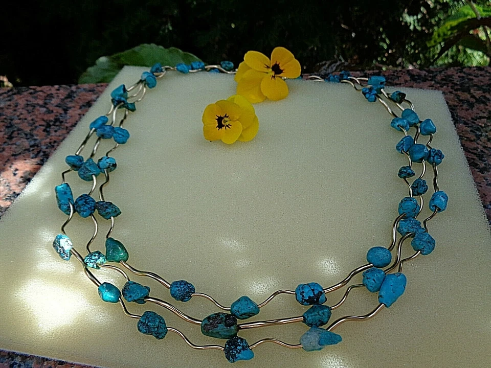 Halskette Türkis 585 Gold Filled - Bild 3 von 4