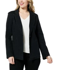 MarlaWynne Denim A-line Blazer Saturated Black