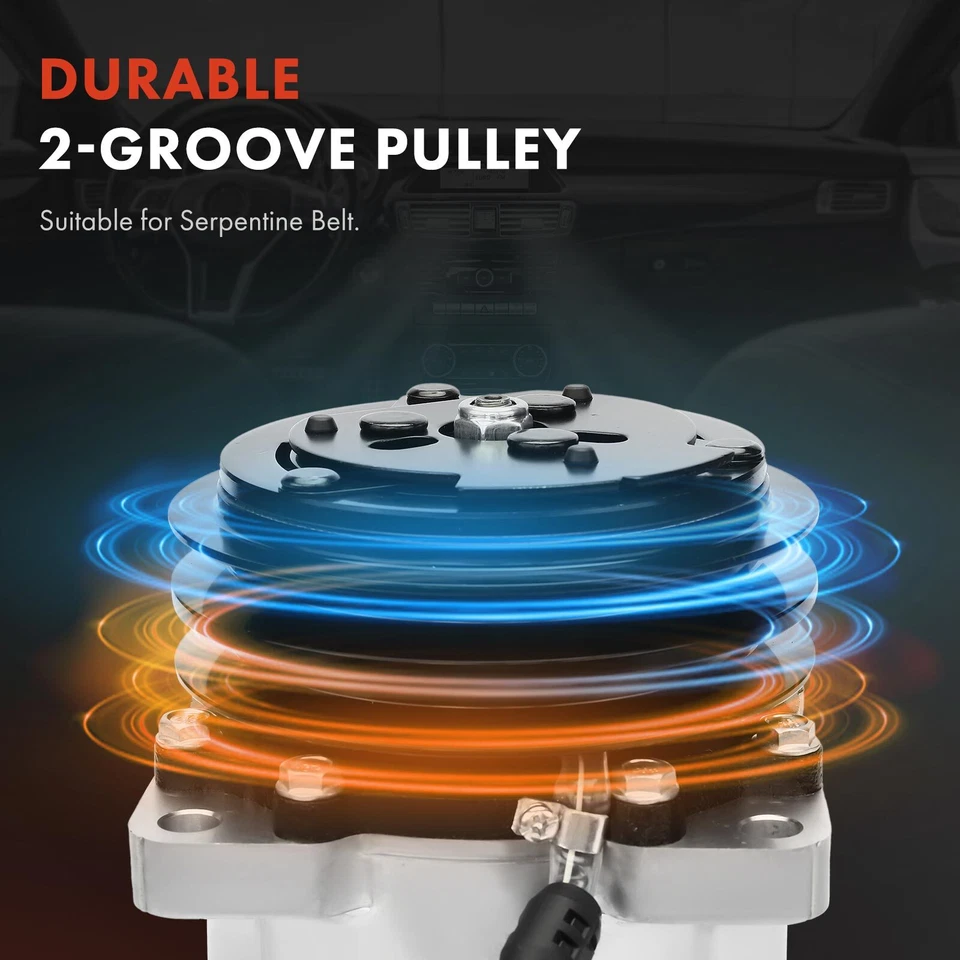 AC A/C Compressor with 2-Groove Pulley for Peterbilt 379 2003 378 330 357 377 - Изображение 3 из 4