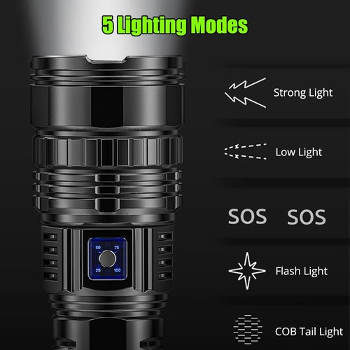 Linterna LED Láser Blanco Foco de Emergencia Linterna Táctica Más Potente - Imagen 10 de 21