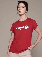 GENUINE NEW UNWORN MANGO RED COTTON VOYAGE T-SHIRT SIZE SMALL RP£15.99 BNWT