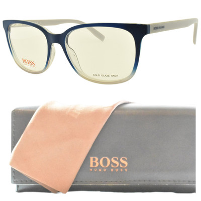 NEW!! HUGO BOSS ORANGE BO 0252 SWW Blue Square Optical Frame Eyeglasses