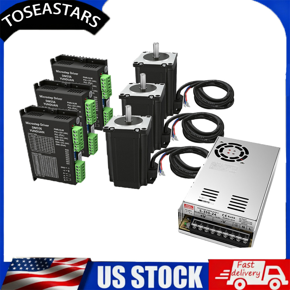 ✅3Axis 57 Nema 23 425oz.in Hybrid Stepper Motor Driver Power Kit DC 20-50V CNC