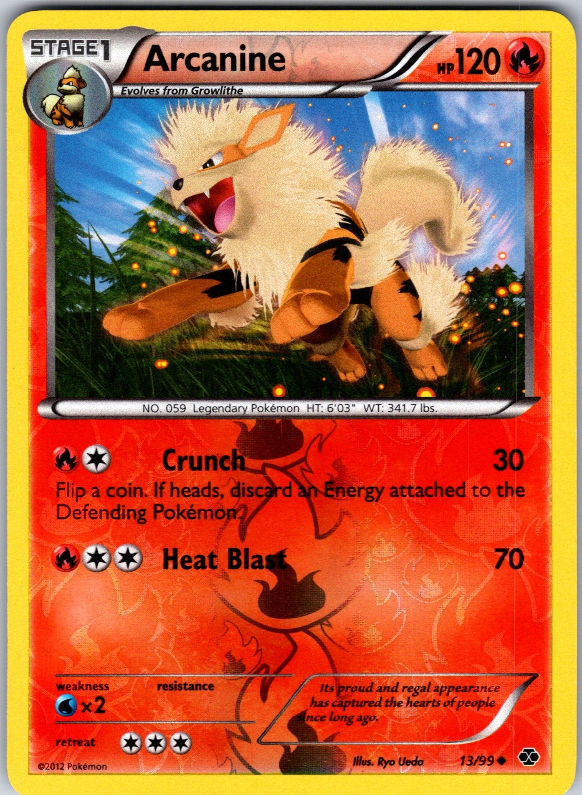 Arcanine (13) Reverse Holo Uncommon Next Destinies 13/99 NM