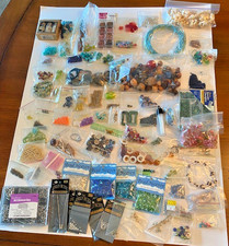 Large lot of Jewelry Making Supplies - beads, clasps, metal findings