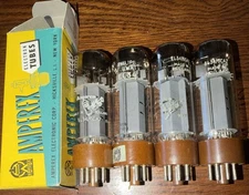 QUAD AMPEREX / MULLARD SITTARD HOLLAND "DD" EL34 "X" Code Tubes TV7 Tested NOS