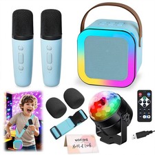 Mini Karaoke Machine with 2 Wireless Microphones for Kids, Portable Karaoke M...