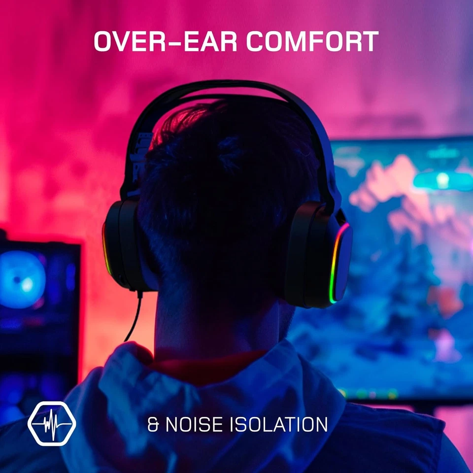 Gioteck TX5+ RGB Wired Headset Compatible with Switch, PS5, Xbox Series S X, PC - Image 3 of 4