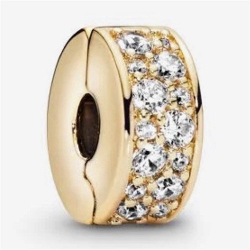 Pandora Gold and Crystal Clip Charm 