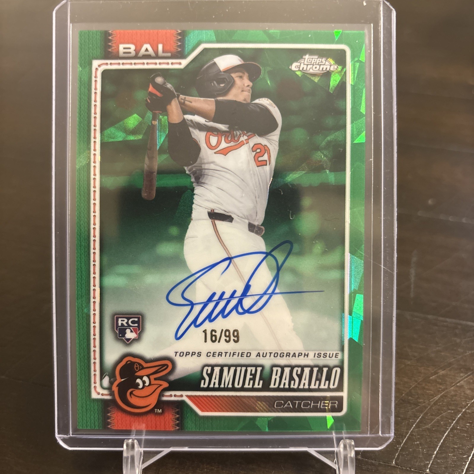 2026 TOPPS CHROME SAPPHIRE SAMUEL BASALLO GREEN ROOKIE REFRACTOR AUTO /99