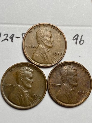 1929-PDS LINCOLN WHEAT CENT SET, "XF-AU" condition coins, set #96