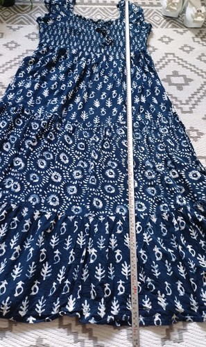 ROMAN Pretty Blue White Shirred Floaty Tiered Summer Dress 👗16 18 - Picture 6 of 10