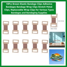 10Pcs Brown Elastic Bandage Clips - Secure, Reusable First Aid Essentials
