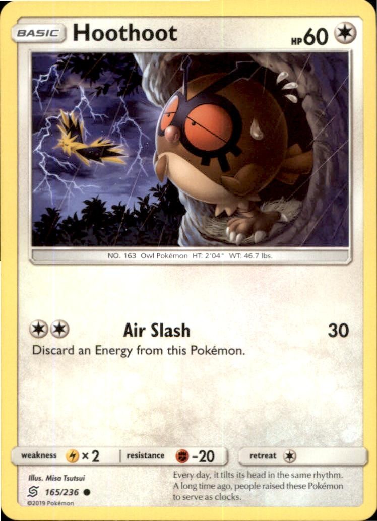Hoothoot 165/236 Common Unified Minds Pokemon Near Mint
