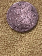 GREAT BRITAIN. George II, Copper Halfpenny, 1753