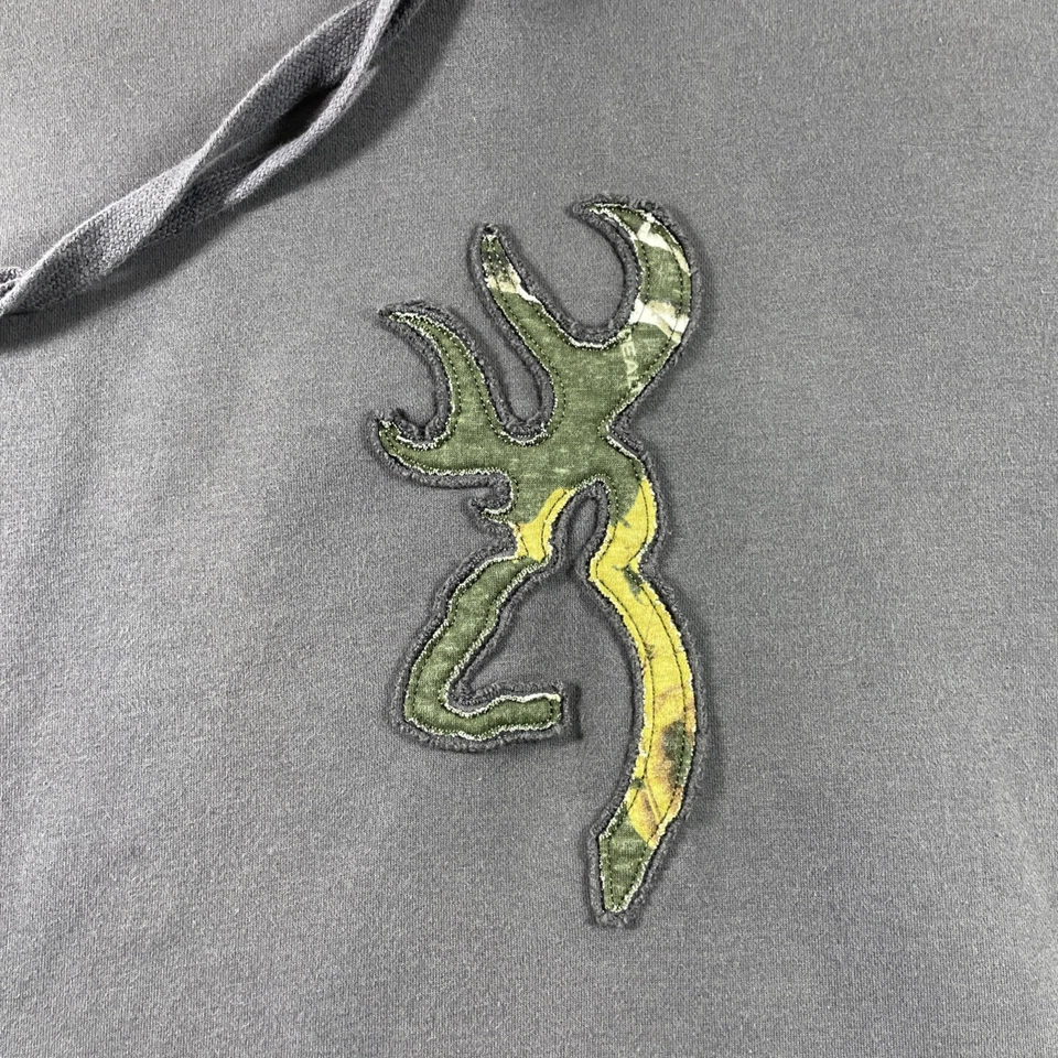 Sudadera con Capucha Browning Buck Logo Adulto Grande Gris Pullover Exterior Caza Sudadera Foto 2 de 4