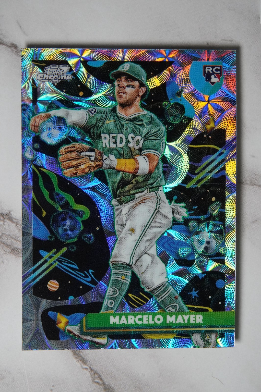 2025 Topps Chrome Cosmic Marcelo Mayer Nucleus Refractor #91 Red Sox