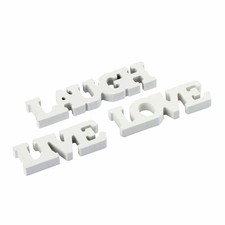 Live Love Laugh White Wood Freestanding Letters 3pc Valentine Table Decor