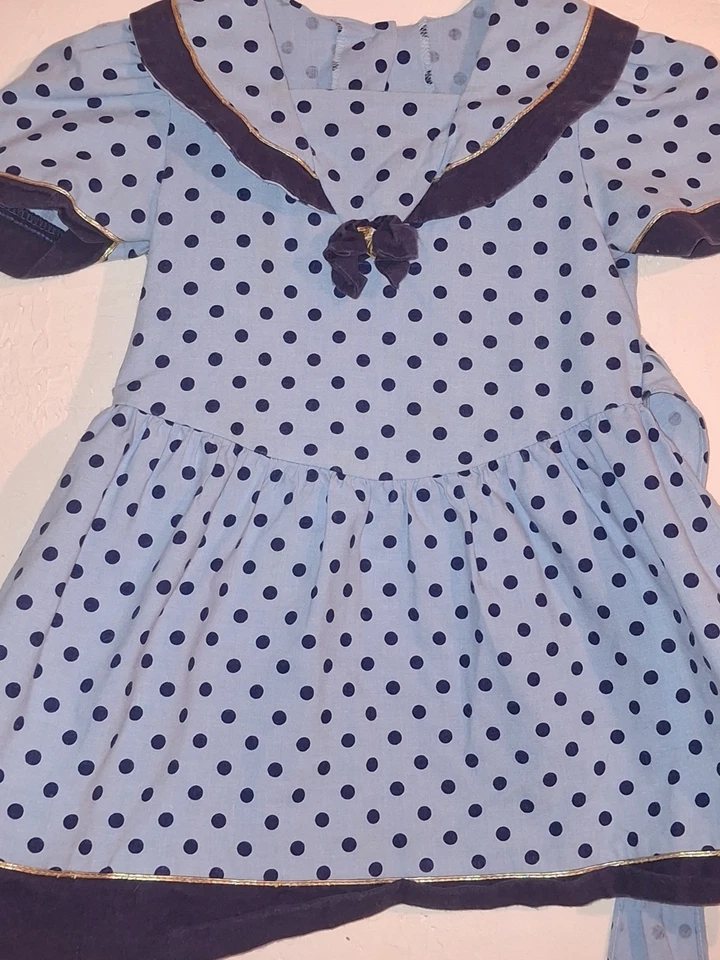 "Brooke Lindsay" VINTAGE Girls Polka Dot Dress Size 4  - Image 3 of 4