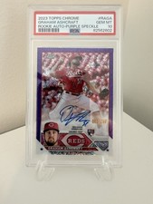 2023 Topps Chrome Graham Ashcraft RC Auto Purple Speckle PSA10. #87/200. Pop5