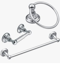 Traditional Chrome 3 piece bath hardware set new, no box 