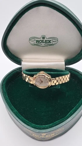 Rolex Precision 9ct Gold Vintage 1960's Lady's Bracelet Watch in Rolex Box.