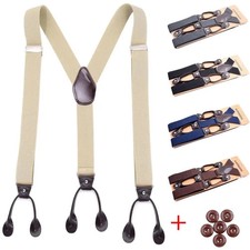 Vintage Suspenders Men Women Adult Leather Tr...