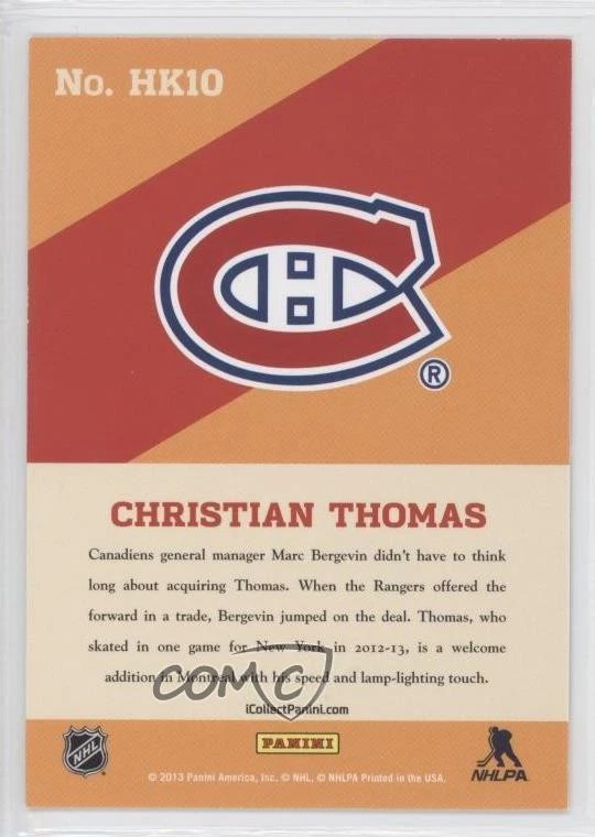 2013 Panini Toronto Fall Expo Score Hot Rookies Christian Thomas #HK10 RC - Image 2 of 2