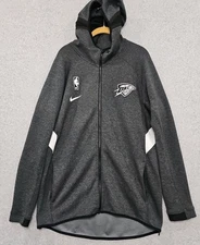 Nike Oklahoma City Thunder Full Zip Jacket Showtime Thermaflex Sz L Charcoal...