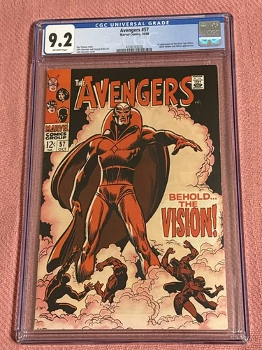 Avengers #57, CGC 9.2, 1st Appearance of the Silver Age Vision, Marvel 1968!