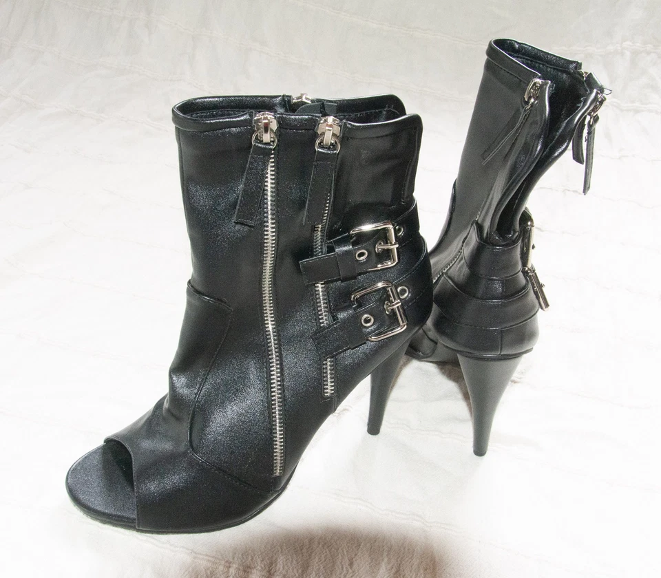 Neue schwarze Peeptoe Booties Größe 43 - Bild 2 von 3