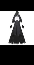 Black  White Gothic Nun Costume Complete Outfit Dress w/ Veil  Gloves