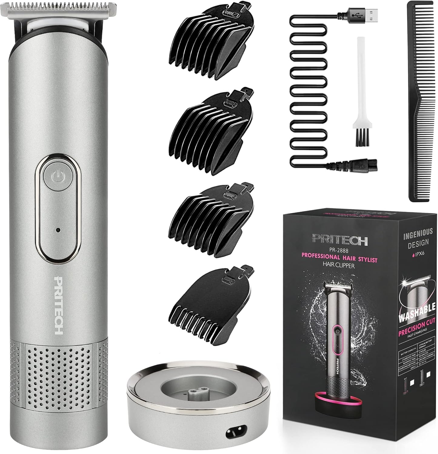 Men's Rechargeable Beard Trimmer & Shaver with Precision Blades-image