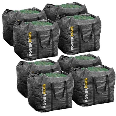 8x Powerplus Garten Abfallsack Laubsack Schwerlast Gewebetasche - 270 Liter
