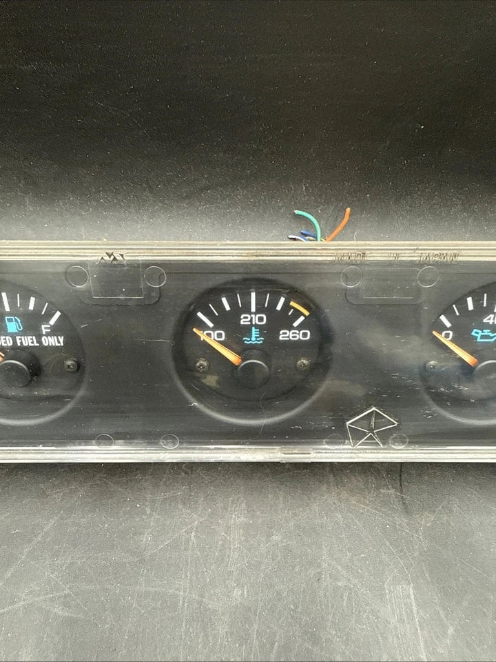 Juego de manómetros de tablero central Jeep Wrangler YJ 92-95 racimo aceite combustible temperatura voltios Foto 4 de 4