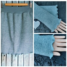 Walkloden-Rock Wollrock Wolle Pulswärmer Armstulpen Schurwolle Handmade 38 40 ❤️