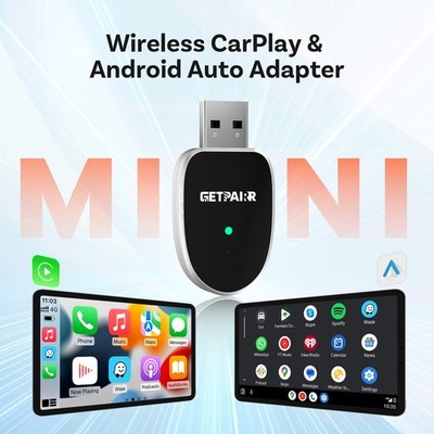 2in1 Wireless CarPlay & Android Auto Converter Adapter USB Mini Fast Plug & Play