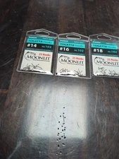 3 PKG 25 Moonlit Premium TOGATTA ML102 Sz 14 16 18 Fly Tying HOOKS Wicked Sharp