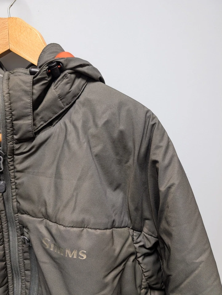 Simms Fishing Gear Primaloft Insulated Coat Jacket Size L Dark Khaki Olive Green - Image 2 of 4