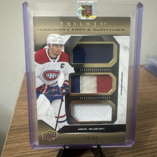 2023-24 UD Trilogy Honorary Triple Swatches Nick Suzuki 12/35 Game Used