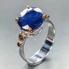Handmade Blue Sapphire Ring 925 Sterling Silver Size 7 /R461354
