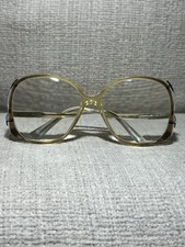 VTG Oversized Clear Yellow Bifocal Eyeglasses LISA BY TGIF 52-16 Retro Boho