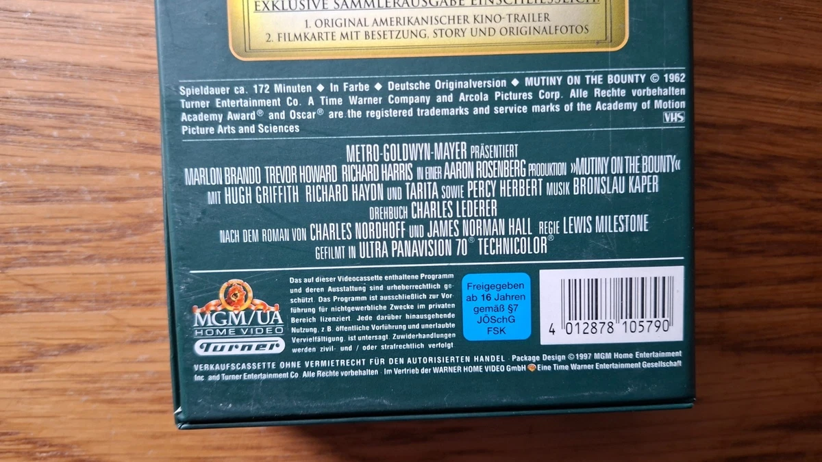 Meuterei auf der Bounty VHS Marlon Brando MGM Greats EAN 4012878105790 C6