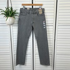 New Levis 501 Original Button Fly Jeans Gray Wash Straight Leg Mens Size 31x30